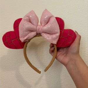 Pink Sequin Bow Heart Headband